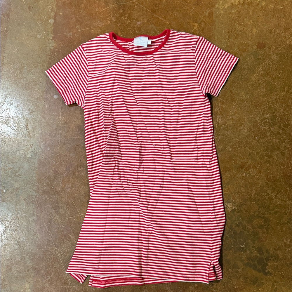 Little English Red and White Striped Casual Dress